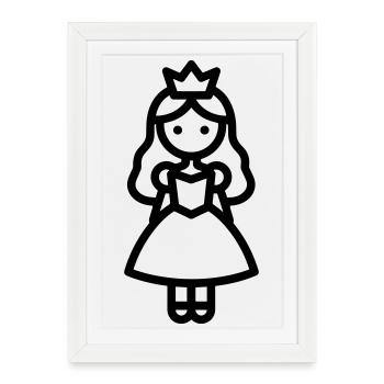 princesse - Affiche encadrée (27 × 37 cm) - blanc - Devant