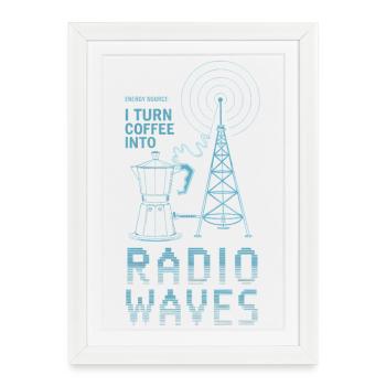 Coffee into Radio Waves - Framed poster (27 × 37 cm) - white - Front