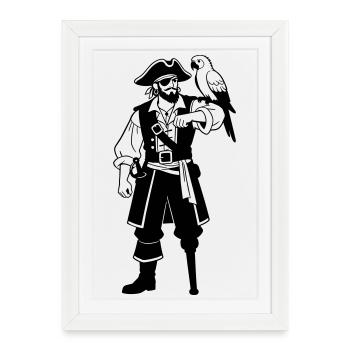 pirate - Affiche encadrée (27 × 37 cm) - blanc - Devant