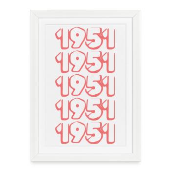 Né en 1951 - Affiche encadrée (27 × 37 cm) - blanc - Devant