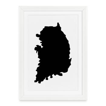South Korea map - Framed poster (27 × 37 cm) - white - Front