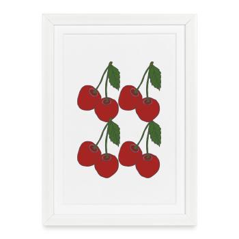 Cherries 4-fold - Framed poster (27 × 37 cm) - white - Front