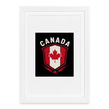 Canada Retro Sign Vintage Design - Affiche encadrée (27 × 37 cm) - blanc - Devant