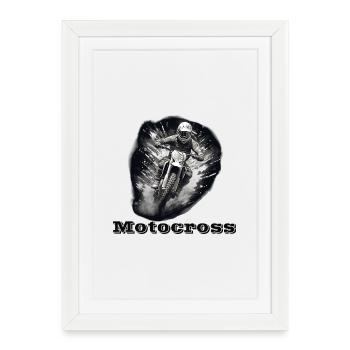 Motocross - Affiche encadrée (27 × 37 cm) - blanc - Devant