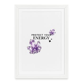 Violet crystal clusters on black - Framed poster (27 × 37 cm) - white - Front