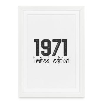 1971 Limited Edition Retro Birthday Vintage Des - Framed poster (27 × 37 cm) - white - Front