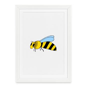 Abeille - Affiche encadrée (27 × 37 cm) - blanc - Devant