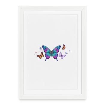Aile colorée de papillon - Affiche encadrée (27 × 37 cm) - blanc - Devant