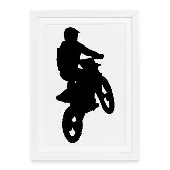 Motocross - Framed poster (27 × 37 cm) - white - Front