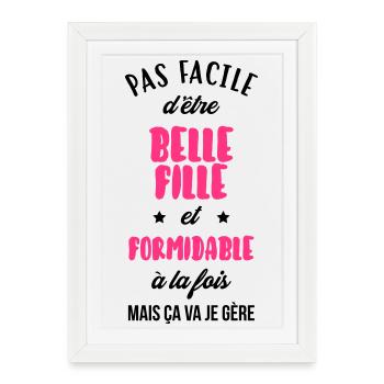 belle-fille / beau-fils / beau fils / belle fille - Affiche encadrée (27 × 37 cm) - blanc - Devant