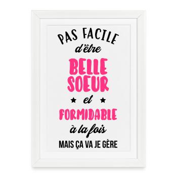 Belle Beau-Frère / Belle-Sœur / Beau Frere / Belle - Affiche encadrée (27 × 37 cm) - blanc - Devant