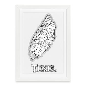 Texel | Carte antique | Carte au trésor - Affiche encadrée (27 × 37 cm) - blanc - Devant