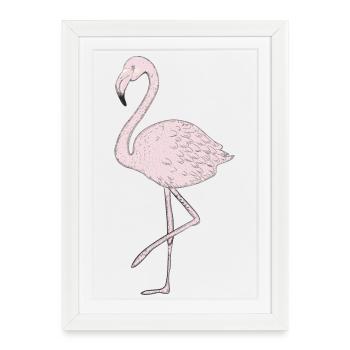 filigree flamingo drawing in delicate colors - Framed poster (27 × 37 cm) - white - Front