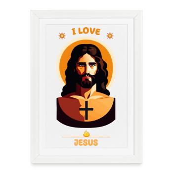 J’AIME JÉSUS - Affiche encadrée (27 × 37 cm) - blanc - Devant