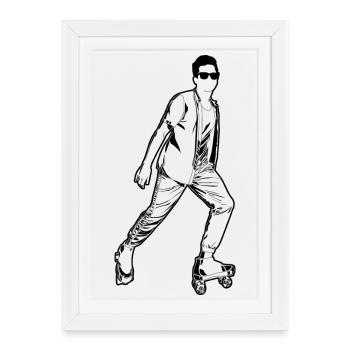 Roller Skater Boy - Framed poster (27 × 37 cm) - white - Front