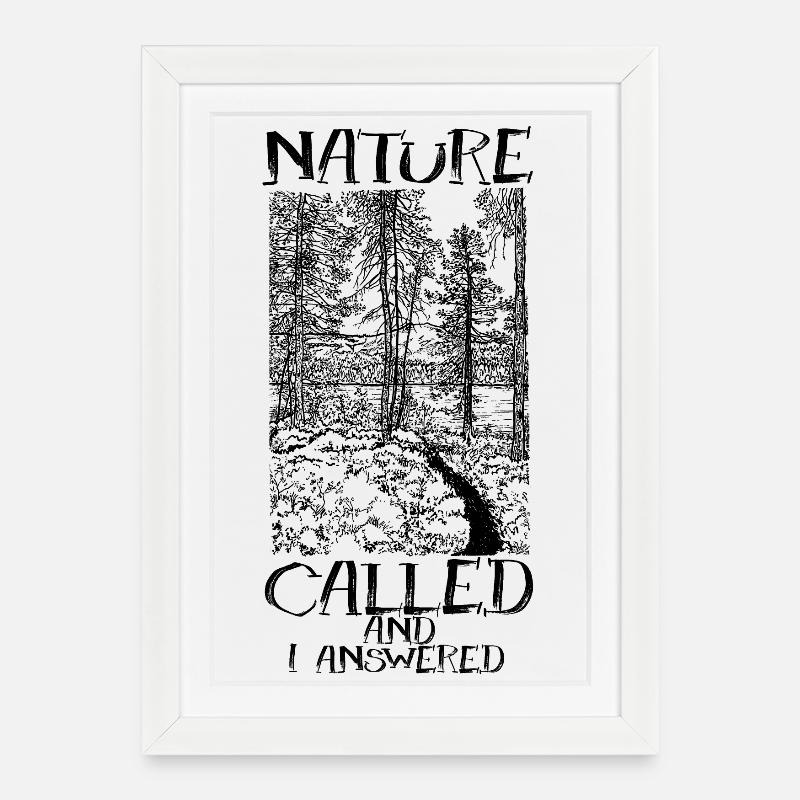 DIE NATUR RUFT - Gerahmtes Poster (27 × 37 cm) - Weiß
