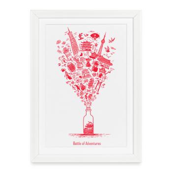 Bottle of Adventures - Framed poster (27 × 37 cm) - white - Front