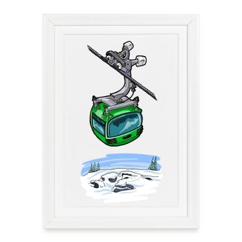 1422-gondole-VERT - Affiche encadrée (27 × 37 cm) - blanc - Devant