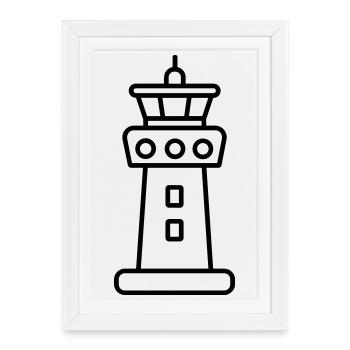 Control Tower - Framed poster (27 × 37 cm) - white - Front