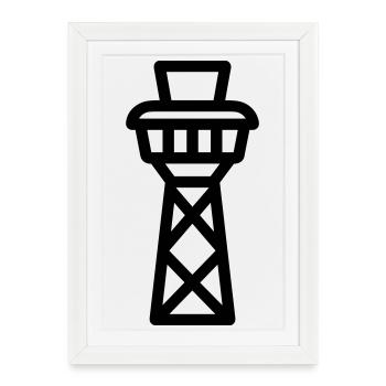Control Tower - Framed poster (27 × 37 cm) - white - Front