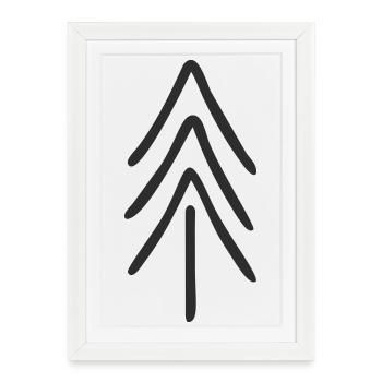 Minimalist fir tree - Framed poster (27 × 37 cm) - white - Front