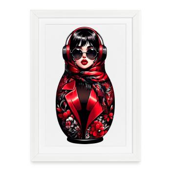 Russian Matryoshka Music Russia Russian - Framed poster (27 × 37 cm) - white - Front