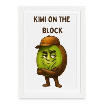 Kiwi du bloc - Affiche encadrée (27 × 37 cm) - blanc - Devant