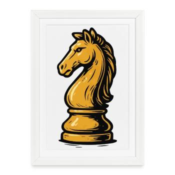 Horse Chess Figure - Framed poster (27 × 37 cm) - white - Front