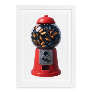 MACHINE À MOULES - Bellegique  - Affiche encadrée (27 × 37 cm) - blanc - Devant
