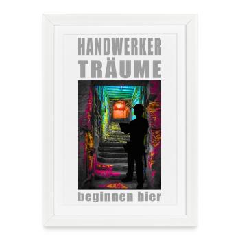 Artisan Dreams: Neon Trail - Framed poster (27 × 37 cm) - white - Front