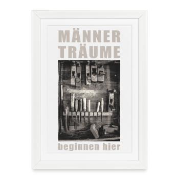 Motif de l’atelier des rêves des hommes - Affiche encadrée (27 × 37 cm) - blanc - Devant