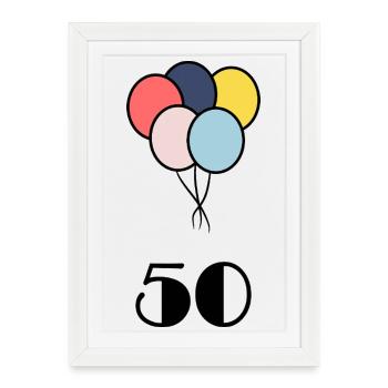 50. 50 YEARS. 50th ANNIVERSARY. 50 YEARS ANNIVERSARY. - Framed poster (27 × 37 cm) - white - Front