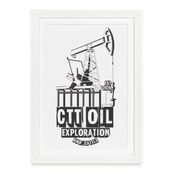 Graphique vintage d’exploration pétrolière - Affiche encadrée (27 × 37 cm) - blanc - Devant