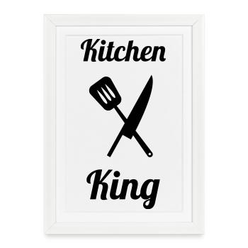 Kitchen King : Le Roi des Fourneaux Pro - Affiche encadrée (27 × 37 cm) - blanc - Devant