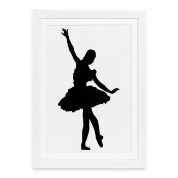 Ballerina Dancing - Framed poster (27 × 37 cm) - white - Front