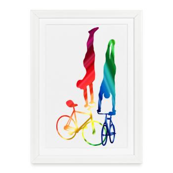 Artistic cycling, artistic cycling, indoor cycling - Framed poster (27 × 37 cm) - white - Front