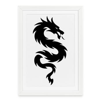 Icône du Dragon chinois - Affiche encadrée (27 × 37 cm) - blanc - Devant