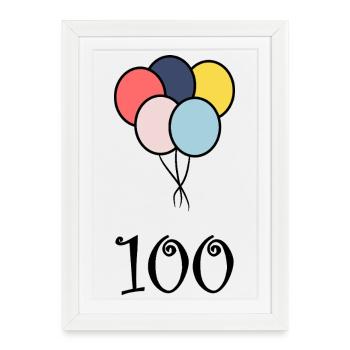 100. 100 YEARS. 100th ANNIVERSARY. BIRTHDAY 100 - Framed poster (27 × 37 cm) - white - Front