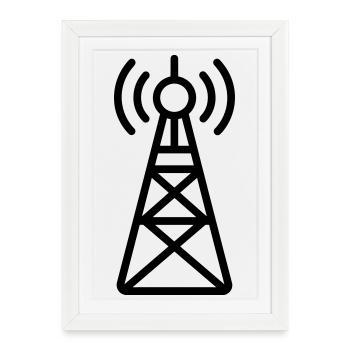 tour radio - Affiche encadrée (27 × 37 cm) - blanc - Devant