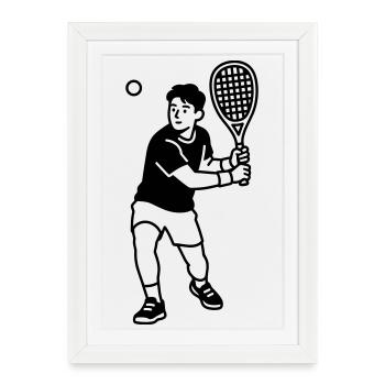 Balle de raquette - Affiche encadrée (27 × 37 cm) - blanc - Devant