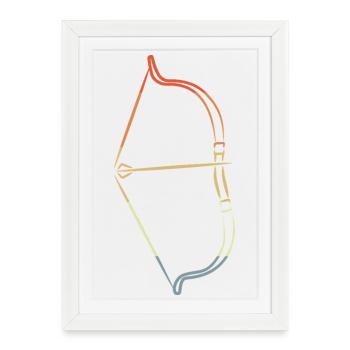Dessin à l’arc et à la flèche Look vintage - Affiche encadrée (27 × 37 cm) - blanc - Devant