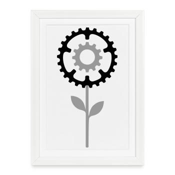 Fleur de plateau – Fleur de vélo - Affiche encadrée (27 × 37 cm) - blanc - Devant