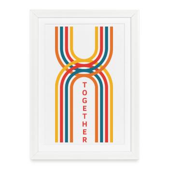 Ensemble - Rétro Rainbow Line - Affiche encadrée (27 × 37 cm) - blanc - Devant