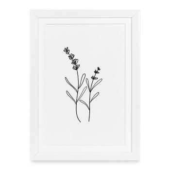 Lavande florale - Affiche encadrée (27 × 37 cm) - blanc - Devant