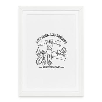 Conduite en état d’ivresse - Design de golf - Affiche encadrée (27 × 37 cm) - blanc - Devant