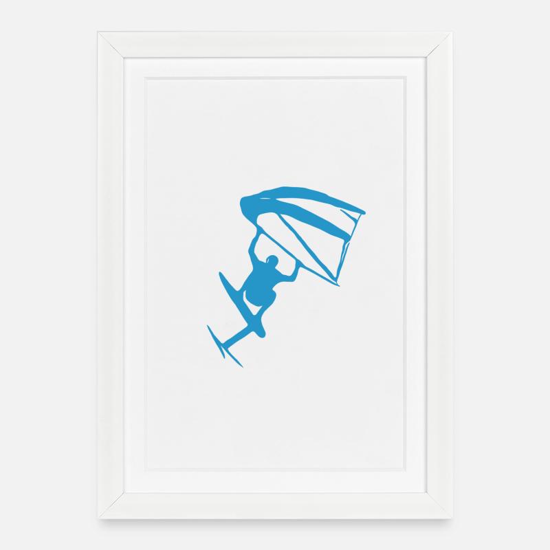 Wingfoiling Sticker - Gerahmtes Poster (27 × 37 cm) - Weiß