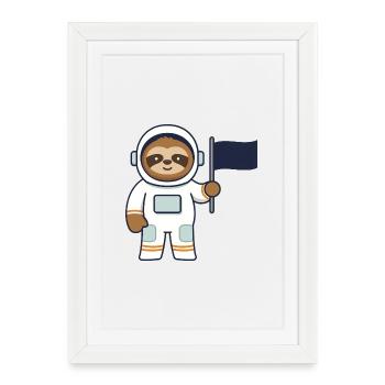 Space Sloth Adventure - Framed poster (27 × 37 cm) - white - Front