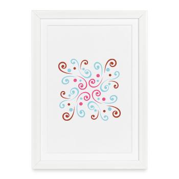 Design ondulé abstrait par Cean - Affiche encadrée (27 × 37 cm) - blanc - Devant