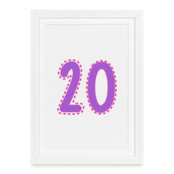 20. 20 YEARS. 20th ANNIVERSARY. 20 YEARS ANNIVERSARY. - Framed poster (27 × 37 cm) - white - Front