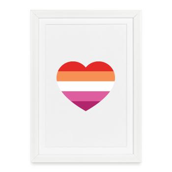LESBIAN FLAG - Framed poster (27 × 37 cm) - white - Front